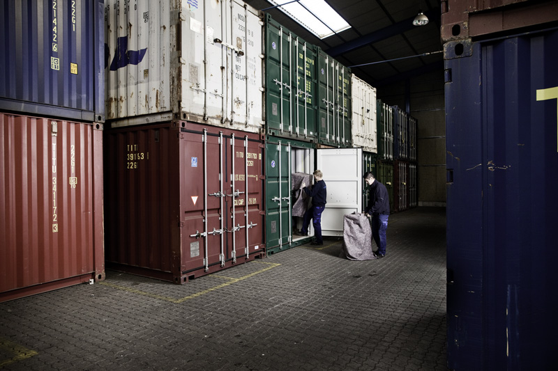 Levering af container